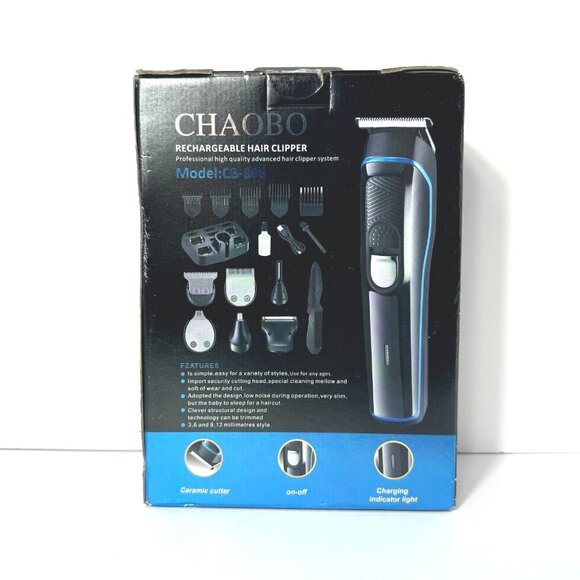 Chaobo Hair Clipper CB-805 7 in 1 Rechargeable Black Blue Cordless Grooming Kit - Picture 3 of 7